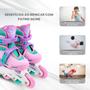 Imagem de Patins Infantil 4 Rodas Inline e Triline Tam 30 ao 33 + Kit de Proteção Infantil