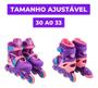 Imagem de Patins Infantil 4 Rodas Purple Star com Kit de Proteção Tamanho Ajustável 30 ao 33