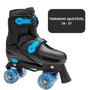 Imagem de Patins Infantil Azul Preto 4 Rodas Criança Menino Unitoys