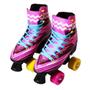 Imagem de Patins Infantil Criança Roller Feminino Tam 34 Rosa 4 Rodas Importway