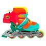 Imagem de Patins Infantil Inline Ajustável com Led e Fumaça Unitoys 34-37 Laranja  Radikale Play Smoke 1803M 