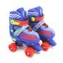 Imagem de Patins infantil Quad 34 ao 37 Tam M com Kit Proteção Azul Uni Toys 