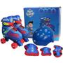 Imagem de Patins Infantil Quad Com kit de Proteção Azul 34 ao 37 uni Toys Tam m