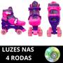 Imagem de Patins Infantil Quad Luzes 4 rodas Regulável Tamanho 31/34 Unik PL1841