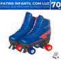 Imagem de Patins Infantil Quad Roller 4 Rodas Ajustável c/ Luzes Led