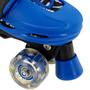 Imagem de Patins Infantil Quad Roller 4 Rodas Azul Ajustável Com Luz