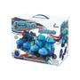 Imagem de Patins Infantil Roller 4 Rodas Azul Kit Proteção 34 Ao 37