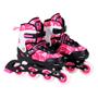 Imagem de Patins infantil roller ajustável inline rosa menina 30 A 41 - Dm Toys