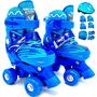 Imagem de Patins Infantil Roller Quad 4 Rodas Ajustável + Kit Proteção