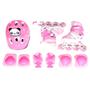 Imagem de Patins Infantil Rosa Menina Zippy Kit Proteção Ajustável 34 ao 37