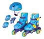 Imagem de Patins Infantil Tri-line Ajustável 30 ao 33 Com Kit Proteção Azul