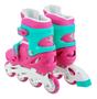 Imagem de Patins Inline Ajústavel + Proteção Rosa 34/37 Unitoys 1439