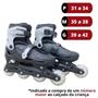 Imagem de Patins inline infantil 4 rodas preto ajustável tam G 39-42