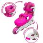 Imagem de Patins inline infantil 4 rodas rosa ajustável tam P 31-34