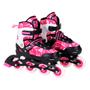 Imagem de Patins Inline Infantil Ajustável Rosa Feminino Menina - Dm Toys