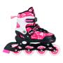 Imagem de Patins Inline Infantil Ajustável Rosa Feminino Menina - Dm Toys