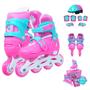 Imagem de Patins Inline Infantil Com Kit Proteção Completo 28-31