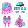 Imagem de Patins Inline Infantil Com Kit Proteção Completo 28-31