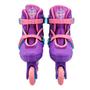 Imagem de Patins Inline Infantil  Kit De Proteção Roxo E Rosa 34 A 37