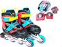 Imagem de Patins Inline Preto + Kit Proteção 33 ao 37 (1372)