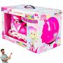 Imagem de Patins Inline Roller Com Kit Proteção Completo Infantil Ajustável Tam 39 ao 42 Quad Rosa