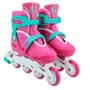 Imagem de Patins InLine Roller Infantil Rosa 34 ao 37 C/ Kit Proteção