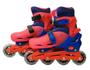 Imagem de Patins Menino Vermelho 4 Rodas 32 A 35 Inline + Kit Proteção