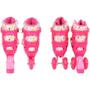 Imagem de Patins princesas 2 em 1 inline e triline 32-35 com kit de protecao bbr
