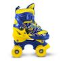 Imagem de Patins Quad Amarelo E Azul Roller Infantil Ajustável Para Crianças C/ Capacete - Zippy Toys