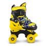 Imagem de Patins Quad Amarelo E Preto Roller Infantil Ajustável Para Crianças Com Capacete - Zippy Toys