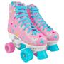 Imagem de Patins Quad Infantil 4 Rodas Roller Retro Adulto Juvenil 36 38 40 Rosa E Azul - Unitoys