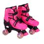 Imagem de Patins Quad Infantil Rosa Ajustável 30-33 c/ Kit Proteção