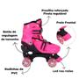 Imagem de Patins Quad Infantil Rosa Ajustável 30-33 c/ Kit Proteção