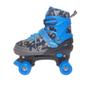 Imagem de Patins Roller Clássico Ajustável Kit Proteção Completo Até