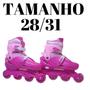 Imagem de Patins Roller De 4 Rodas Rosa Com Kit De Proteção Tm:28/31