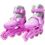 Imagem de Patins Roller In Line 4 Rodas Infantil Feminino Rosa Tamanho 29 30 31 32 Importway BW-018-R