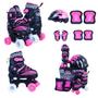 Imagem de Patins Roller Infantil Feminino Do Com Kit Proteção PRETO