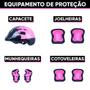 Imagem de Patins Roller Infantil Feminino Do Com Kit Proteção PRETO