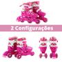 Imagem de Patins Roller Infantil Triline Inline Pink Menina + Kit Proteção Completo 28 ao 31