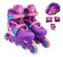 Imagem de Patins Roller Roxo Com Kit De Proteção Tamanho 34 Ao 37