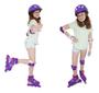 Imagem de Patins Roller Roxo Com Kit De Proteção Tamanho 34 Ao 37