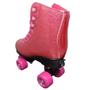 Imagem de Patins Roller Skate Ajustável Rosa Glitter 4 Rodas 35 A 38