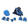 Imagem de Patins Rollers Radical Ajustável Azul Tamanho G Kit completo com acessórios