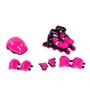 Imagem de Patins Rosa Rollers Radical Ajustável Tamanho G Kit completo com acessórios