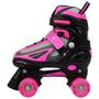 Imagem de Patins Traxart Infantil Flash Quad Preto/pink - 54mm Abec-7