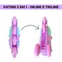 Imagem de Patins Triline Inline 4 Rodas Tamanho Ajustável 30-33 Glumi