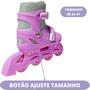 Imagem de Patins Triline Inline Roller Infantil Com Tamanho Ajustável 28 ao 31 Quad Rosa
