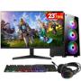 Imagem de PC Gamer Completo 2Eletro Player, Intel Core i7, 16GB RAM, Placa de vídeo Geforce 4GB, SSD 512GB, Fonte 500W, Monitor 23" Full HD 75Hz  PG2E-LED1010PL