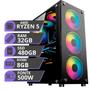 Imagem de PC Gamer MRP Informática Processador Amd Ryzen 5 Memória 32gb SSD 480  Placa de Vídeo Rx580 8gb Fonte 500W Windows 10