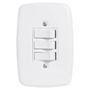 Imagem de Pct 05 Conjunto de Embutir Pluzie 4x2 3 Interruptor Simples